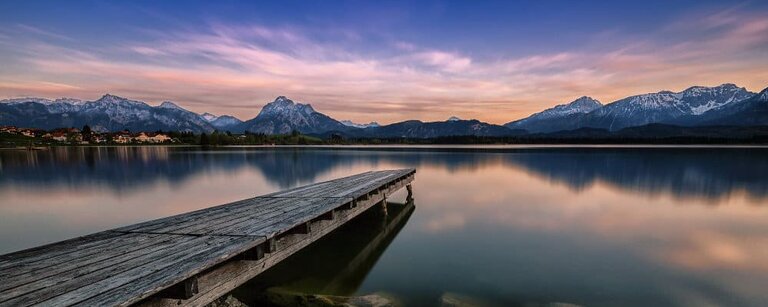 Hopfensee an den allgäuer Alpen